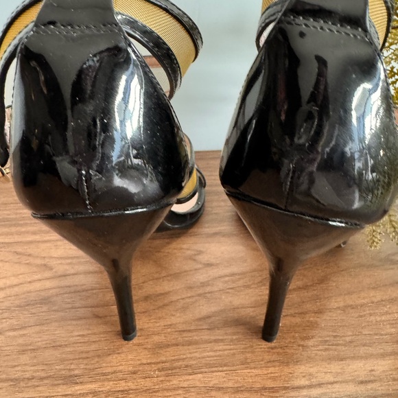 Vivienne Westwood Elegant Black and Gold Strappy Heels - Picture 5 of 8